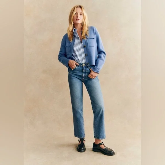 NWT! Sezane L’Iconique Droit Trousers in Denim Size 38/6 - Picture 3 of 10